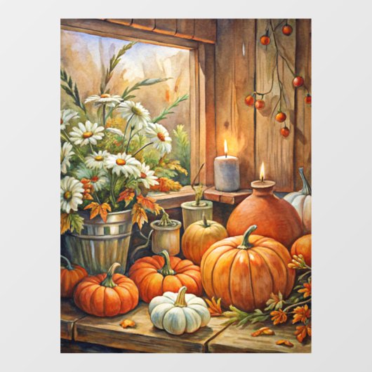 Herfstpompoenen Raamklemmen Raamsticker (Vel)