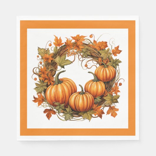 Herfstpompoenen Servet (Voorkant)