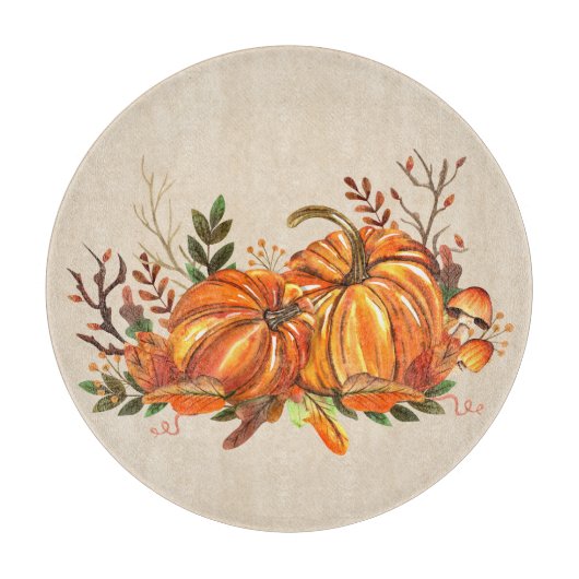 Herfstpompoenen Snijplank (Voorkant)