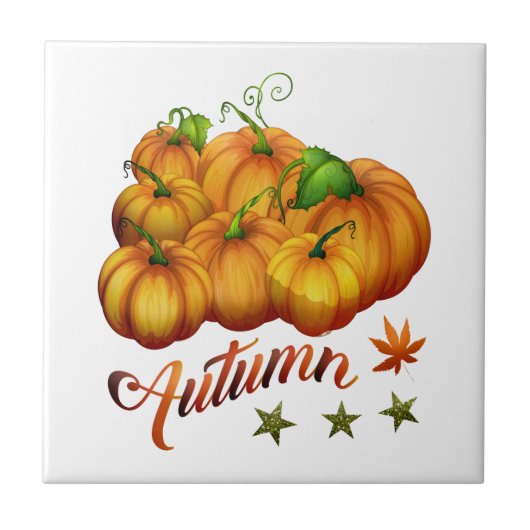 Herfstpompoenen Tegeltje (Voorkant)
