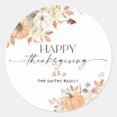 Herfstpompoenen Thanksgiving Dinner Sticker (Voorkant)