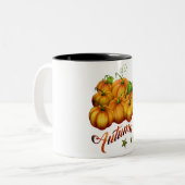 Herfstpompoenen Tweekleurige Koffiemok (Voorkant links)