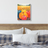 Herfstpompoenen | Waterverf Kunst Herfstlandschap Canvas Afdruk (Insitu (Slaapkamer))