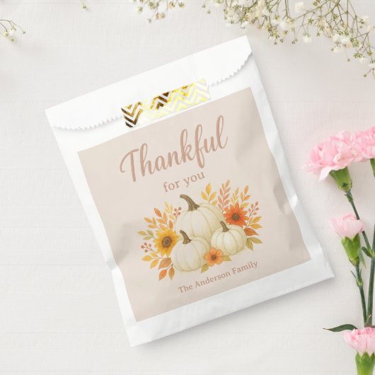 Herfstpompoenen & Zonnebloemen | Elegante Thanksgi Bedankzakje (Gezegeld)