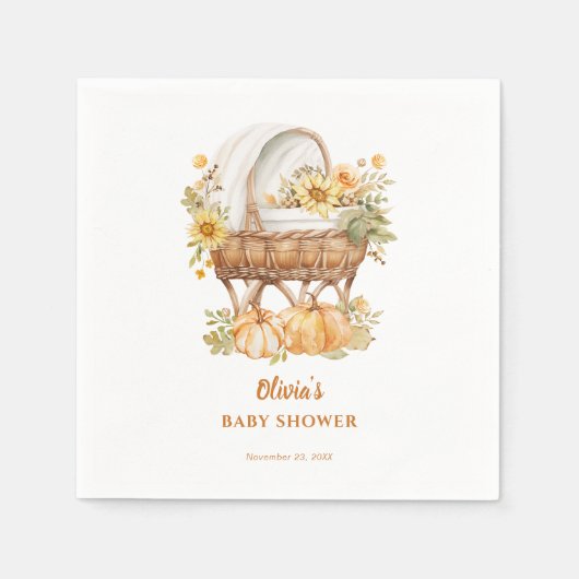 Herfstpompoenneutraal Baby shower Servet (Voorkant)