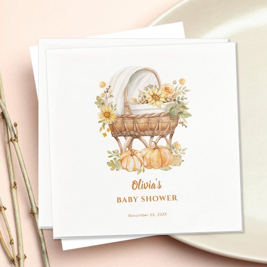Herfstpompoenneutraal Baby shower Servet