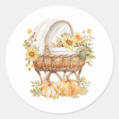 Herfstpompoenneutrale Baby Ronde Sticker (Voorkant)