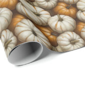 Herfstpompoenoogstpatroon | rustieke Herfst Cadeaupapier (Rol Hoek)