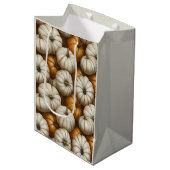 Herfstpompoenoogstpatroon | rustieke Herfst Medium Cadeauzakje (Voorkant Gekanteld)