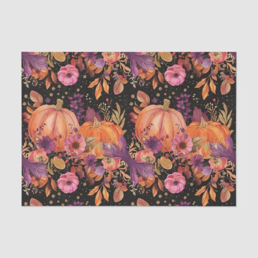 Herfstpompoenval laat rustieke decoupage achter tissuepapier (Voorkant)
