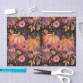 Herfstpompoenval laat rustieke decoupage achter tissuepapier (Craft)