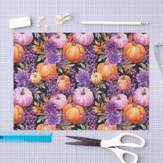 Herfstpompoenval laat rustieke decoupage achter tissuepapier (Craft)