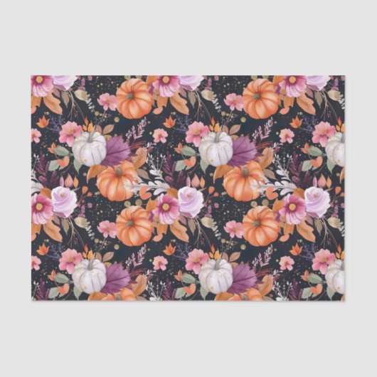 Herfstpompoenval laat rustieke decoupage achter tissuepapier (Voorkant)