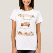 Herfstpompoenwagen mama wordt Baby shower T-shirt (Voorkant)