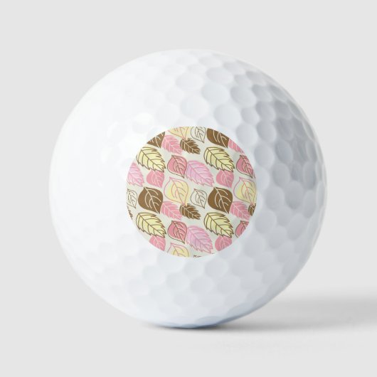 Herfstpracht: Naadloos Bladpatroon Golfballen (Voorkant)