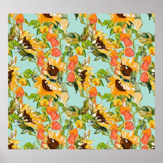 Herfstpracht: Naadloze Natuur Poster (Voorkant)