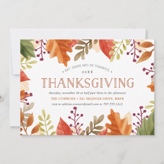 herfstpremie | Thanksgiving Dinner Invitation Kaart (Voorkant)