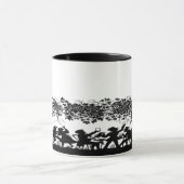 Herfstpret Silhouette-illustratie buitenshuis Mok (Midden)
