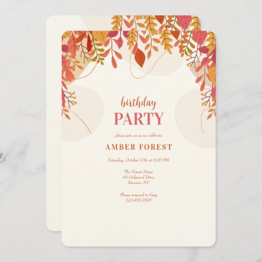 Herfstprieel uitnodiging (Voorkant / Achterkant)