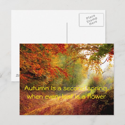 Herfstquote Briefkaart (Voorkant / Achterkant)