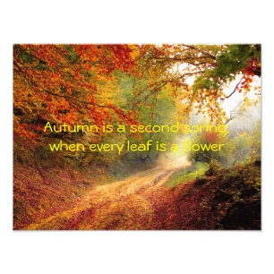 Herfstquote Foto Afdruk