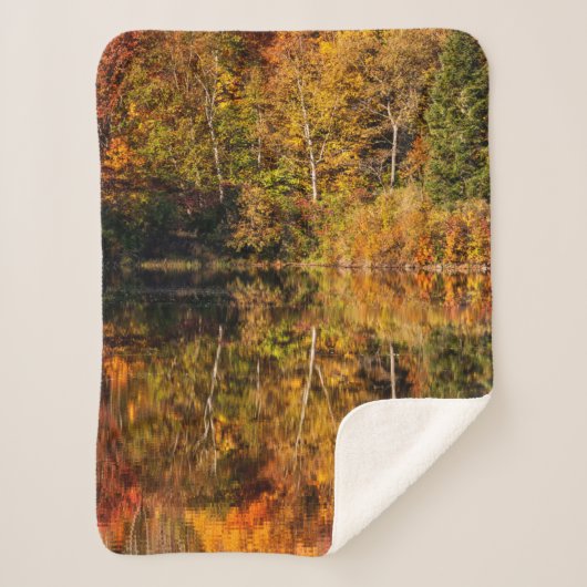 Herfstreflectie op Coffin Pond Sherpa Deken (Voorkant)
