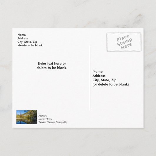 Herfstreflecties Buffalo-rivier Bedankanskaart Briefkaart (Achterkant)