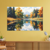 Herfstreflecties Canvas Afdruk (Insitu (Woonkamer))