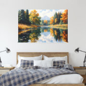 Herfstreflecties Canvas Afdruk (Insitu (Slaapkamer))