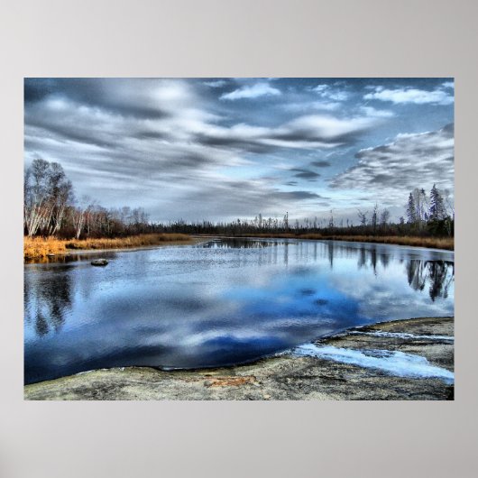 Herfstreflecties ingelijste print (Voorkant)