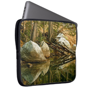 HERFSTREFLECTIES MET BOMEN EN KEIEN LAPTOP SLEEVE