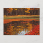Herfstreflecties op een sereen meer briefkaart (Voorkant)