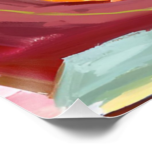 Herfstreflecties: zwart Man lezen Perfect Poster (Hoek)