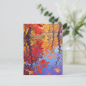 Herfstreflectievijver Impressionist Briefkaart (Staand voorkant)
