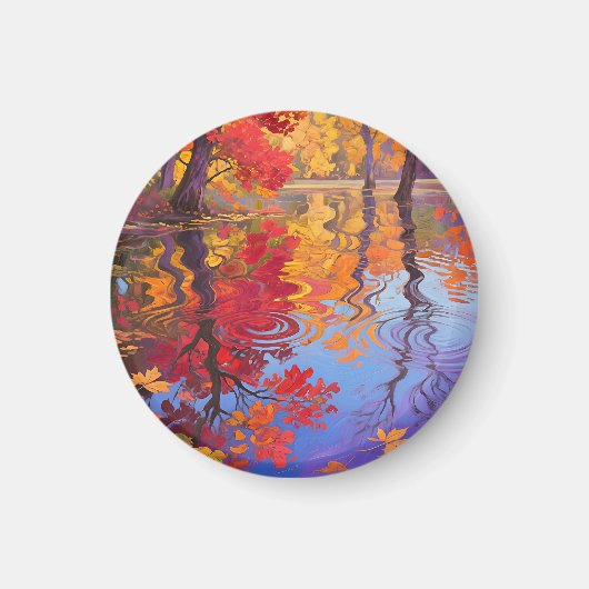 Herfstreflectievijver Impressionist Magneet (Voorkant)