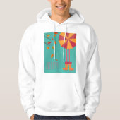 Herfstregenlaarzen en paraplu herfstbladeren hoodie (Voorkant)