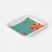 Herfstregenlaarzen en paraplu herfstbladeren papieren bordje (Gebogen)