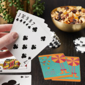 Herfstregenlaarzen en paraplu herfstbladeren pokerkaarten (Insitu)