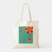 Herfstregenlaarzen en paraplu herfstbladeren tote bag (Achterkant)