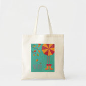 Herfstregenlaarzen en paraplu herfstbladeren tote bag (Voorkant)