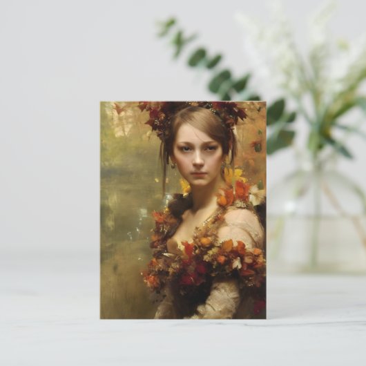 herfstrenaissance princess briefkaart (Staand voorkant)