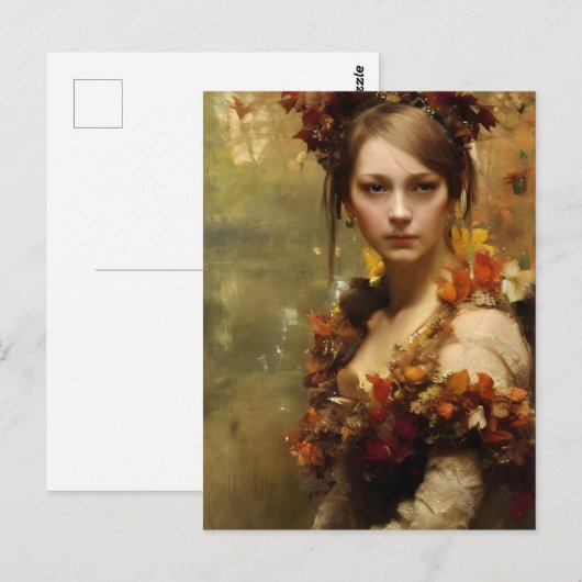 herfstrenaissance princess briefkaart (Voorkant / Achterkant)