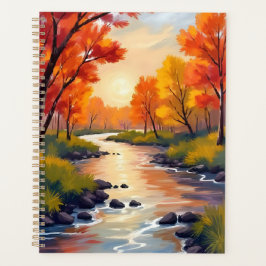 Herfstrivier | Natuur waterverf herfstkleuren Planner
