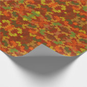 Herfstrode herfstbladeren cadeaupapier (Hoek)