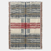 Herfstrood en marine gespeeld patroon deken (Voorkant Verticaal)