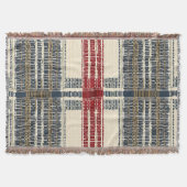 Herfstrood en marine gespeeld patroon deken (Voorkant)