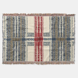 Herfstrood en marine gespeeld patroon deken