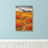 Herfstroute naar Snowy Peaks Canvas Afdruk (Insitu (Houten vloer))