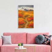 Herfstroute naar Snowy Peaks Canvas Afdruk (Insitu (Woonkamer))