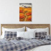 Herfstroute naar Snowy Peaks Canvas Afdruk (Insitu (Slaapkamer))